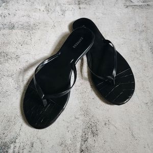 Black Thong Sandals | Flip Flops | Reptile Textured